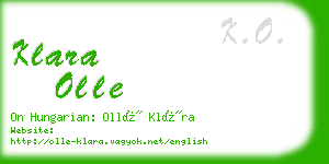 klara olle business card